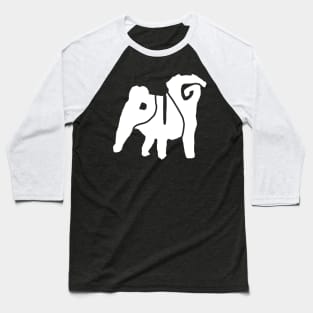 Strange PUG Typography Baseball T-Shirt